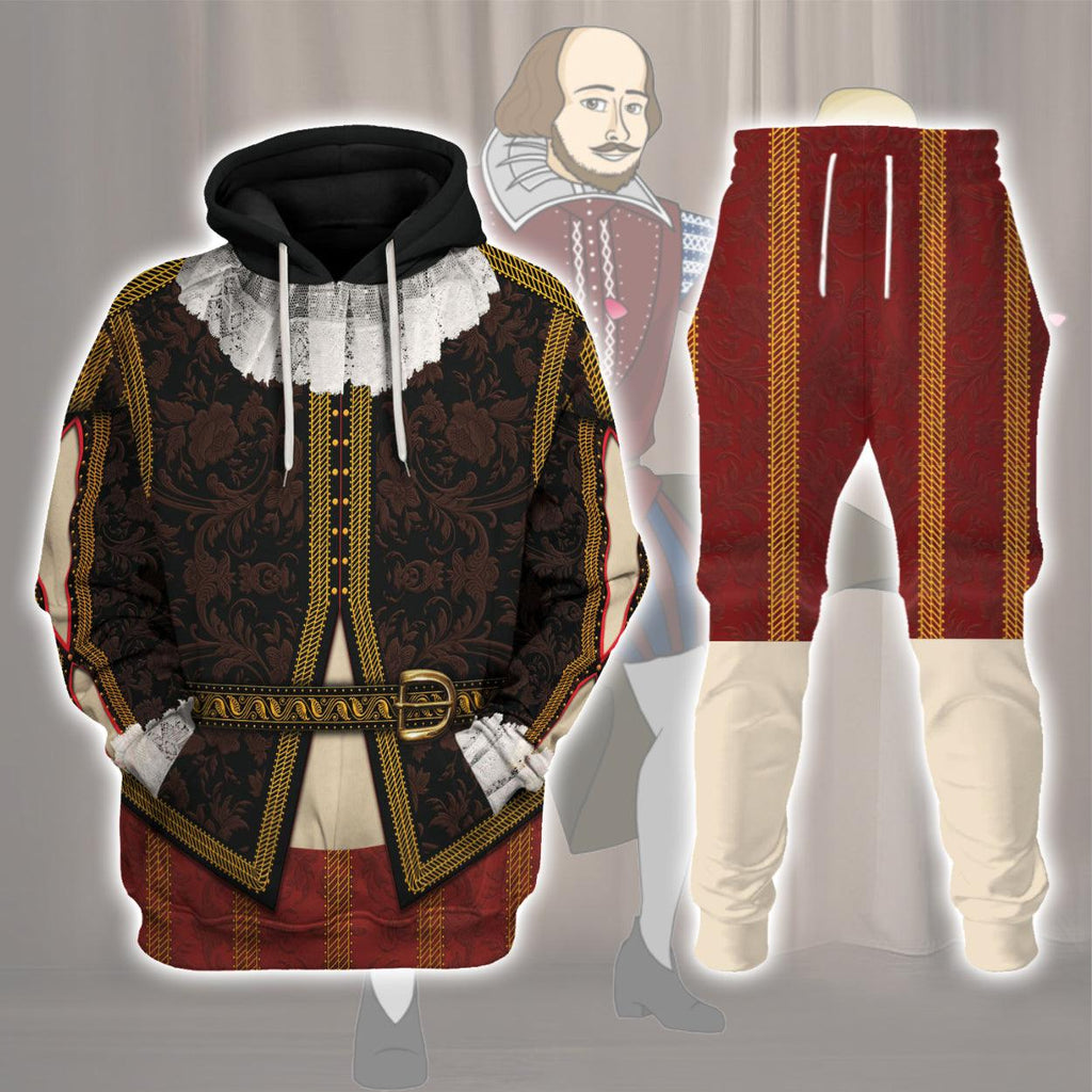 CustomsPig William Shakespeare Costume Hoodie Sweatshirt T-Shirt Tracksuit - CustomsPig.com