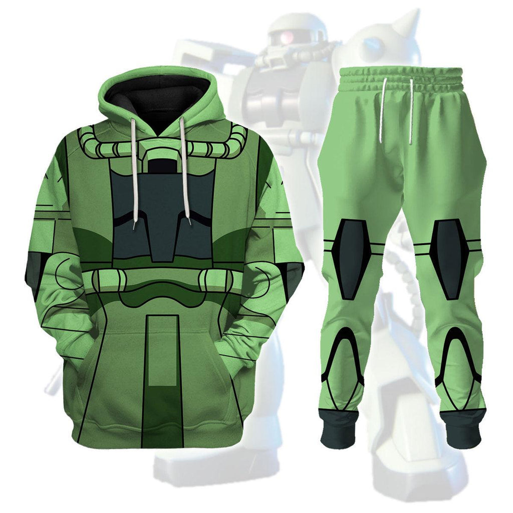 CustomsPig Zaku II Mobile Suit Gundam Costume All Over Print Tracksuit Hoodie - CustomsPig