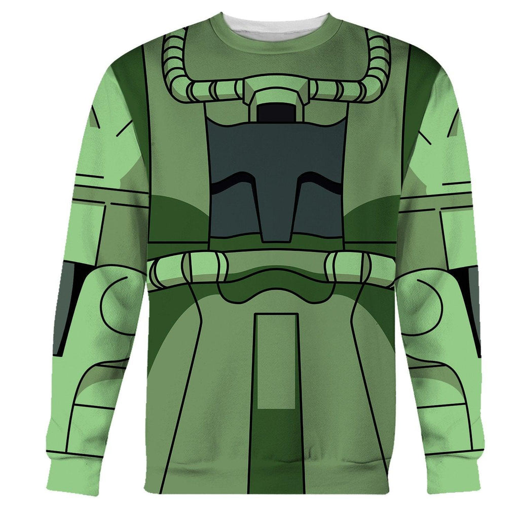 CustomsPig Zaku II Mobile Suit Gundam Costume All Over Print Tracksuit Hoodie - CustomsPig