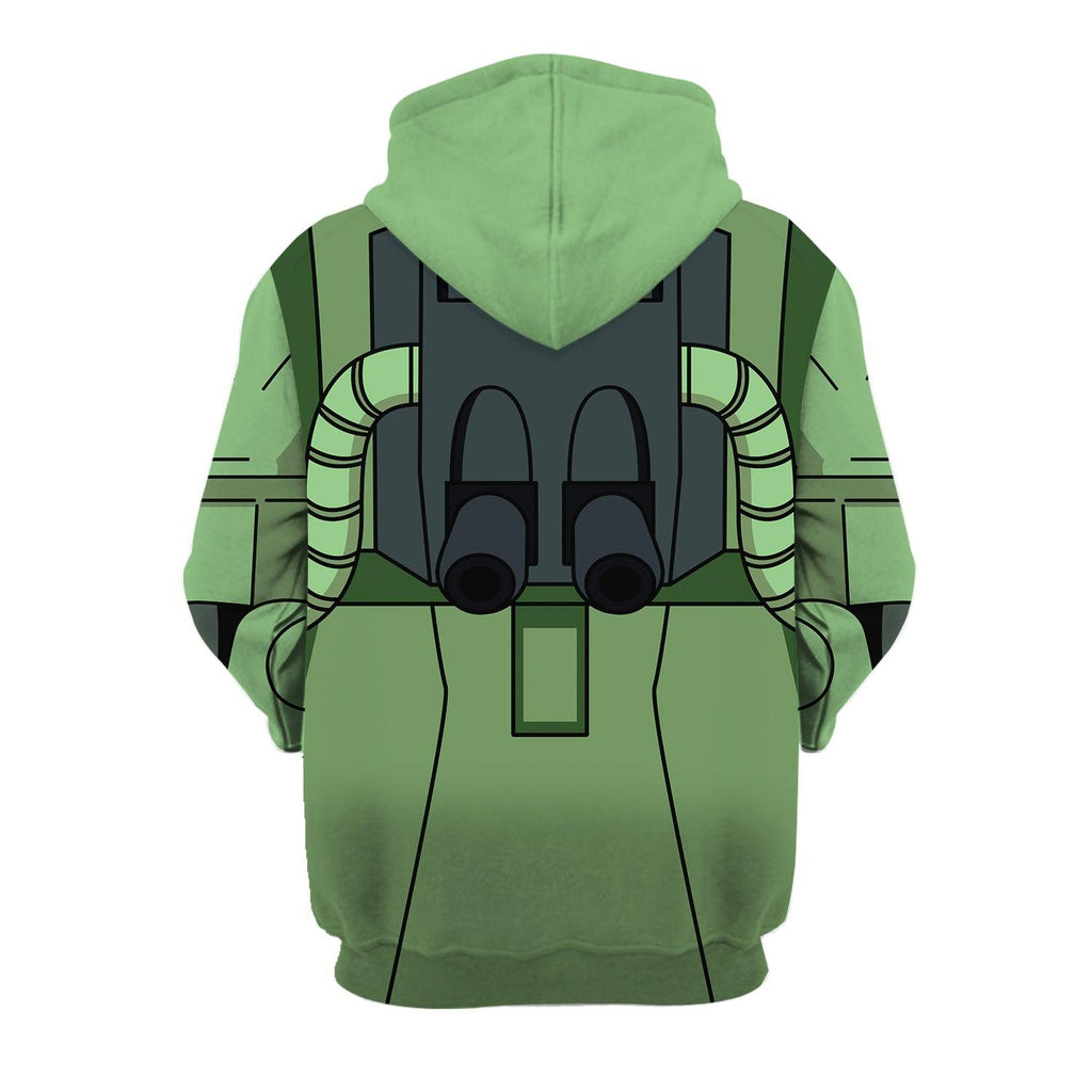 CustomsPig Zaku II Mobile Suit Gundam Costume All Over Print Tracksuit Hoodie - CustomsPig