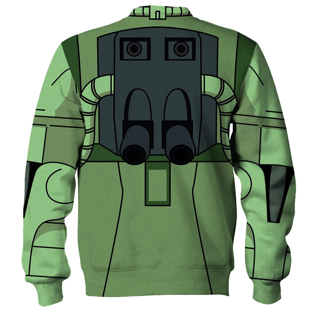 CustomsPig Zaku II Mobile Suit Gundam Costume All Over Print Tracksuit Hoodie - CustomsPig