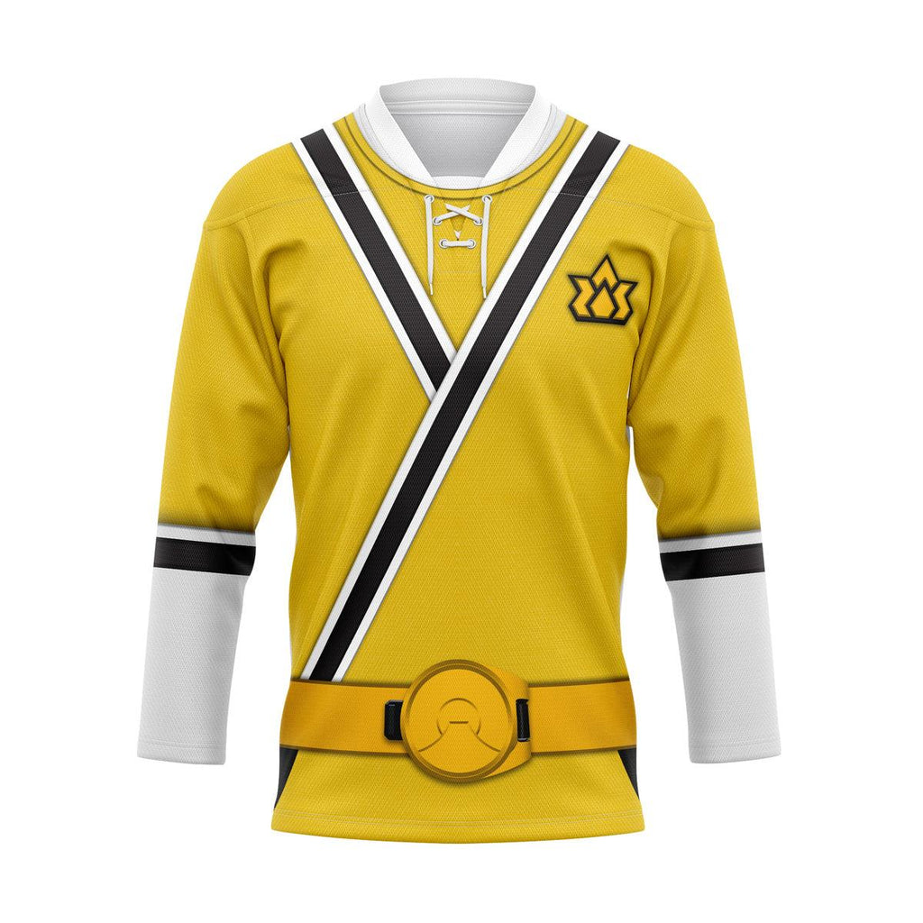 CustomsPigYellow Power Rangers Samurai Hockey Jersey - DucG