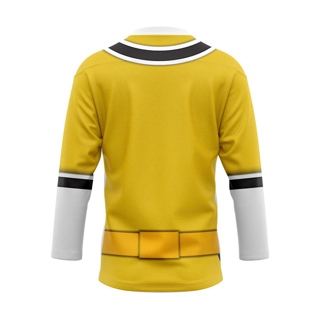 CustomsPigYellow Power Rangers Samurai Hockey Jersey - DucG