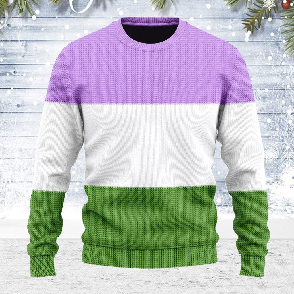 Genderqueer Flag Ugly Christmas Sweater - CustomsPig