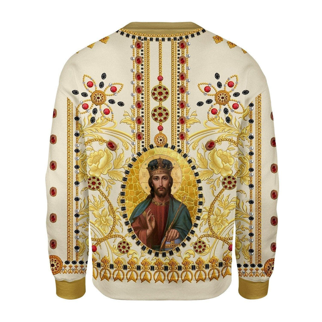 Golden Pattern Jesus Christ Sweatshirt - CustomsPig