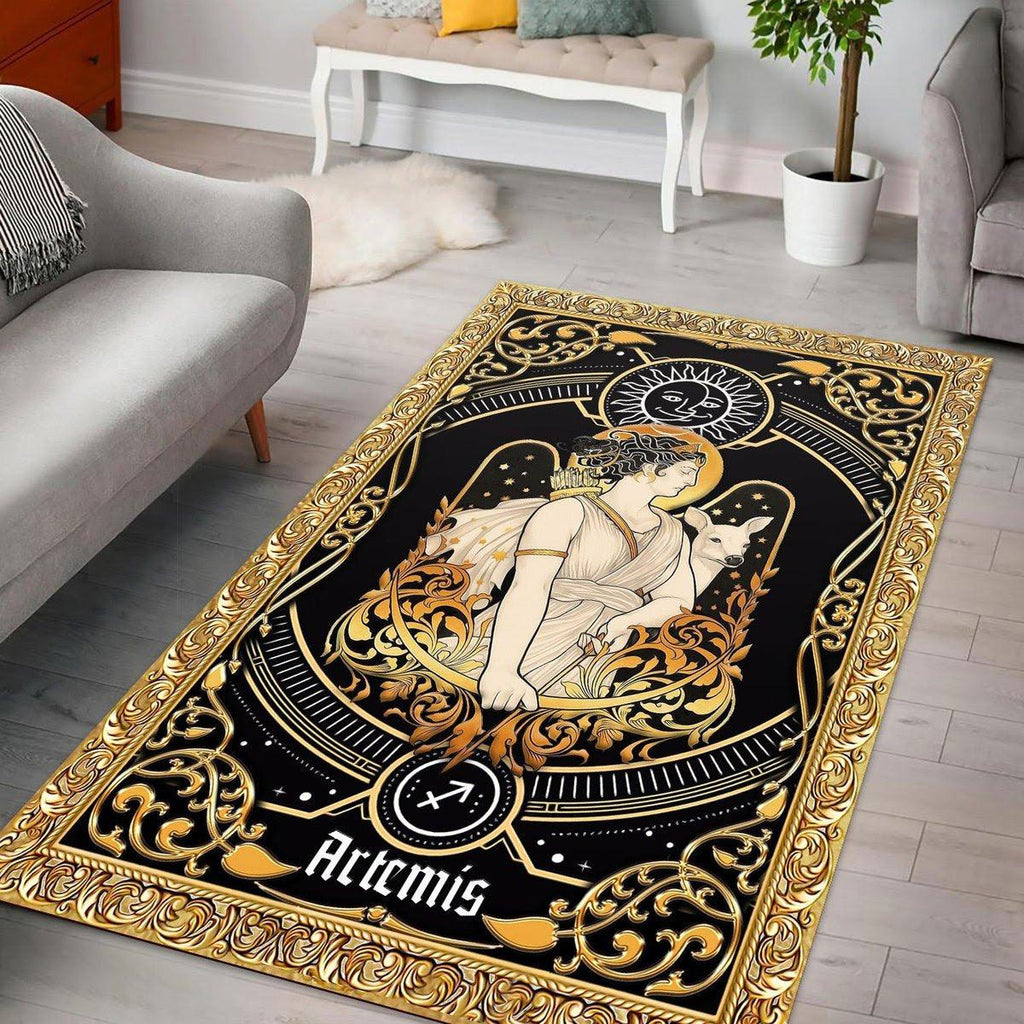 Greek Mythology Artemis Sagittarius Zodiac Rug - CustomsPig