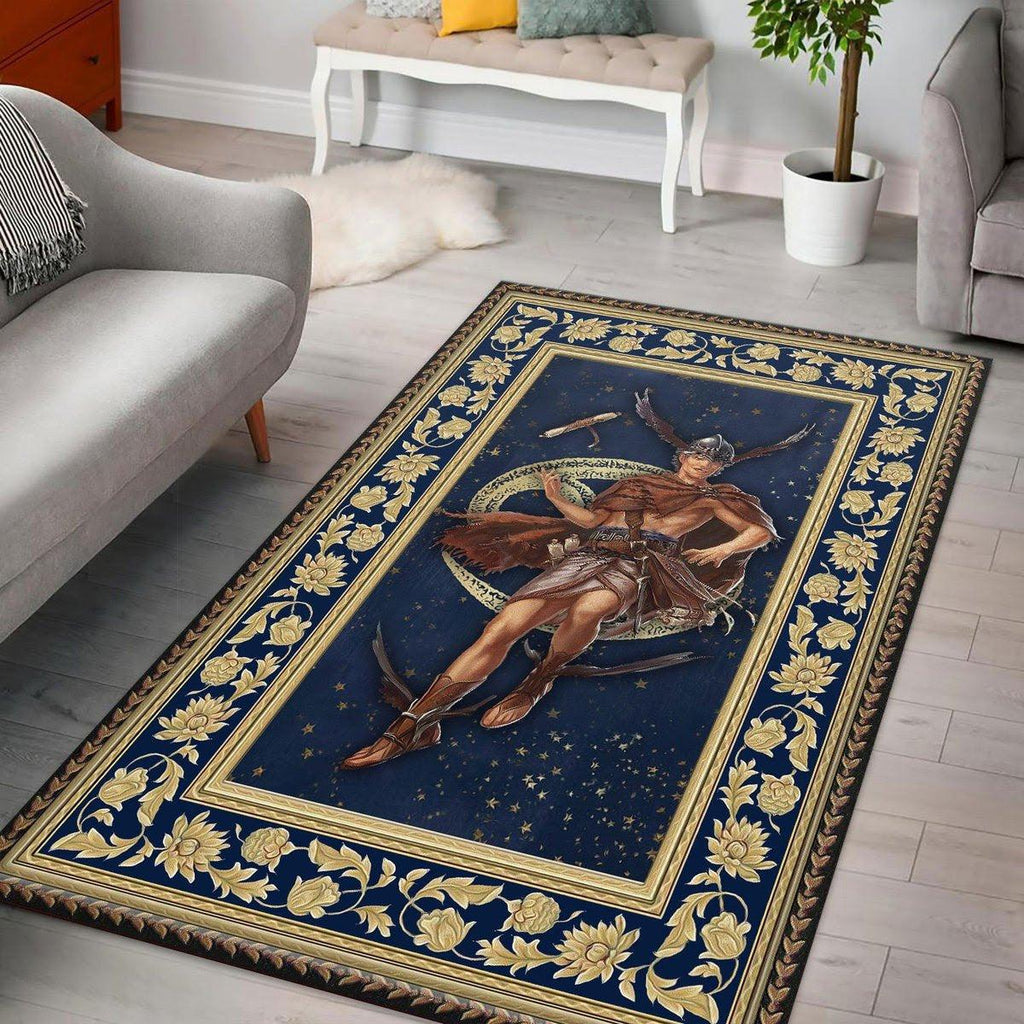 Greek Mythology Hermes Cancer Zodiac Rug - CustomsPig