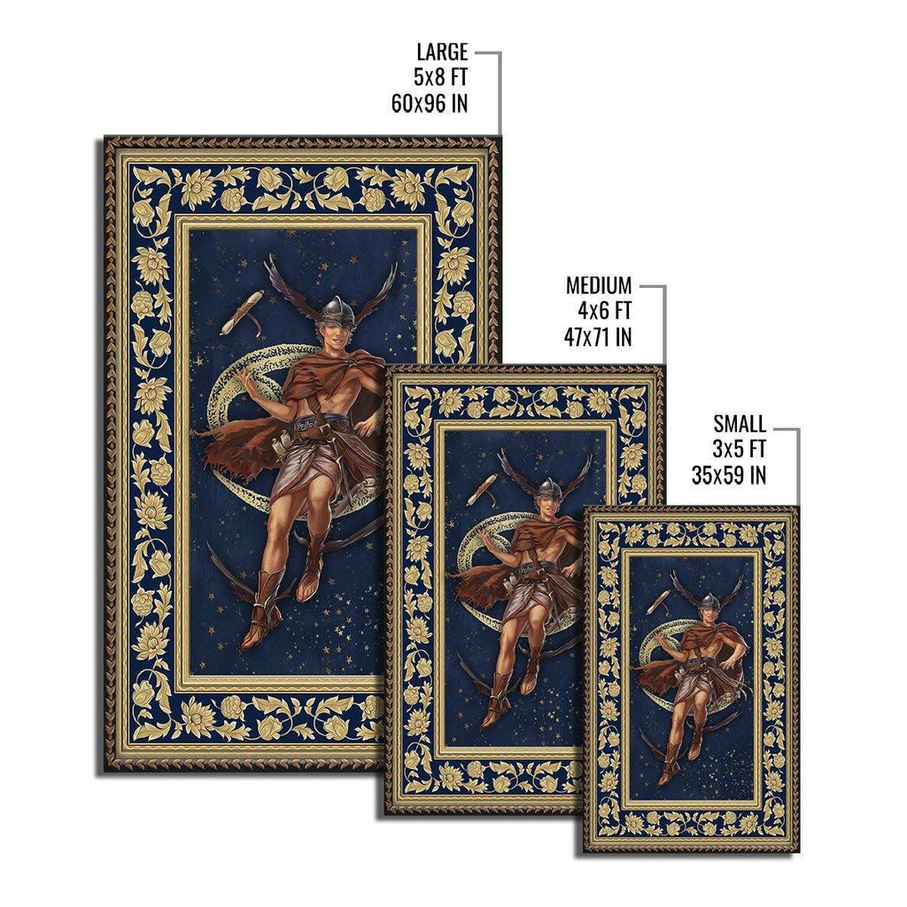 Greek Mythology Hermes Cancer Zodiac Rug - CustomsPig