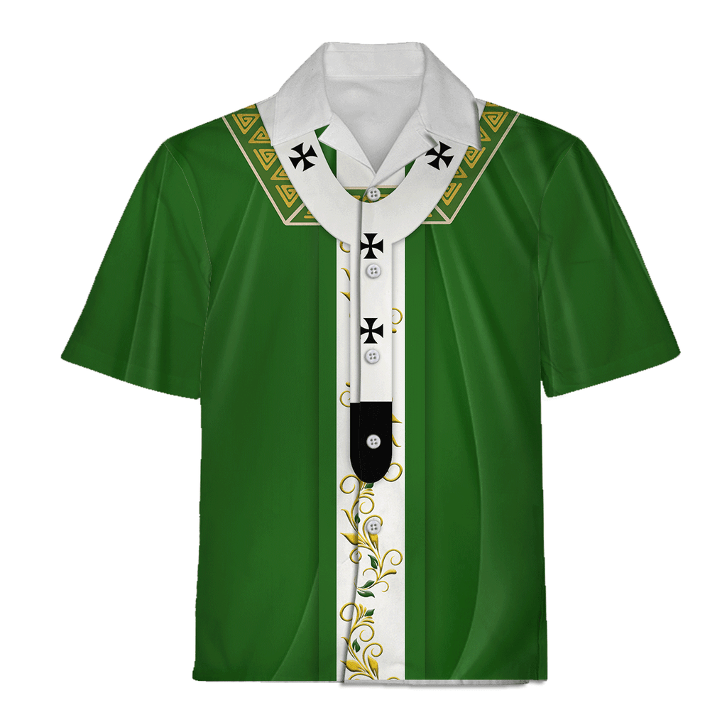 Green Liturgical Vestment Christianity Religion Hawaiian Shirt -  CustomsPig.com