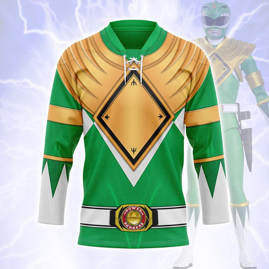 Green Ranger Dragon Shield Hockey Jersey -  CustomsPig.com