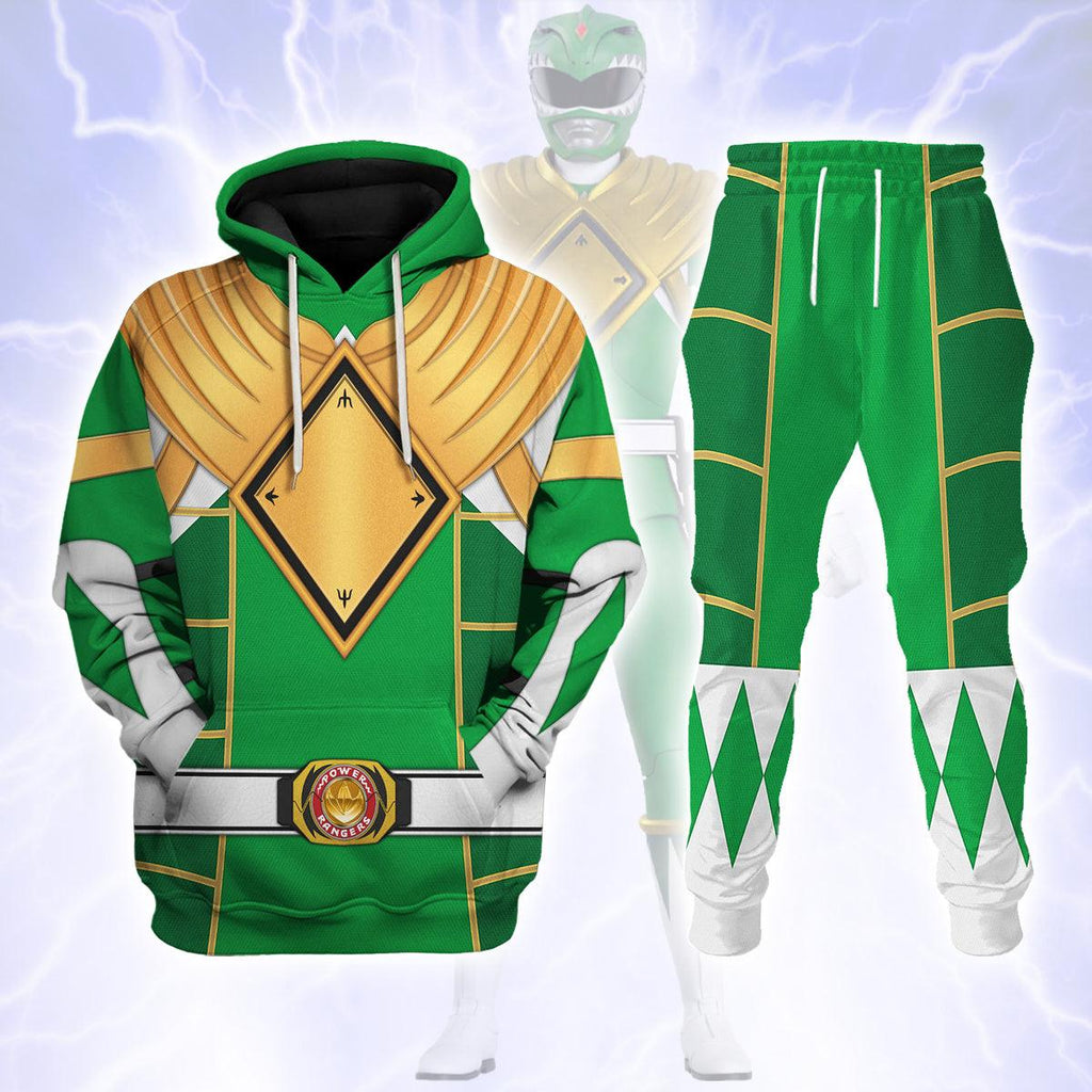 Green Ranger Dragon Shield Mighty Morphin Cosplay Hoodies Sweatshirt T-shirt Hawaiian - CustomsPig.com