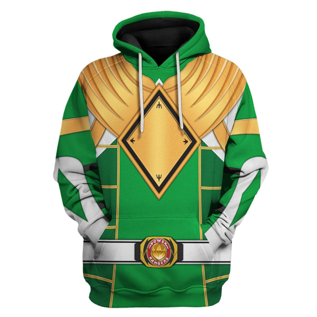 Green Ranger Dragon Shield Mighty Morphin Cosplay Hoodies Sweatshirt T-shirt Hawaiian - CustomsPig.com