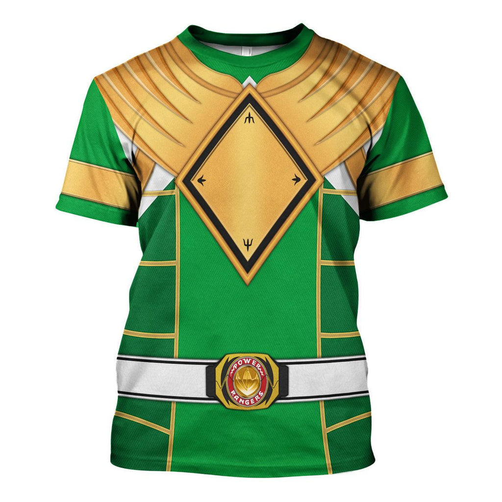 Green Ranger Dragon Shield Mighty Morphin Cosplay Hoodies Sweatshirt T-shirt Hawaiian - CustomsPig.com