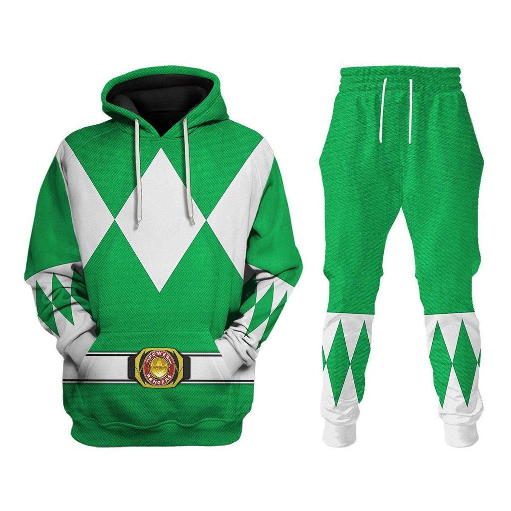 Green Ranger Mighty Morphin Hoodies Sweatshirt T-shirt Hawaiian Tracksuit - CustomsPig.com