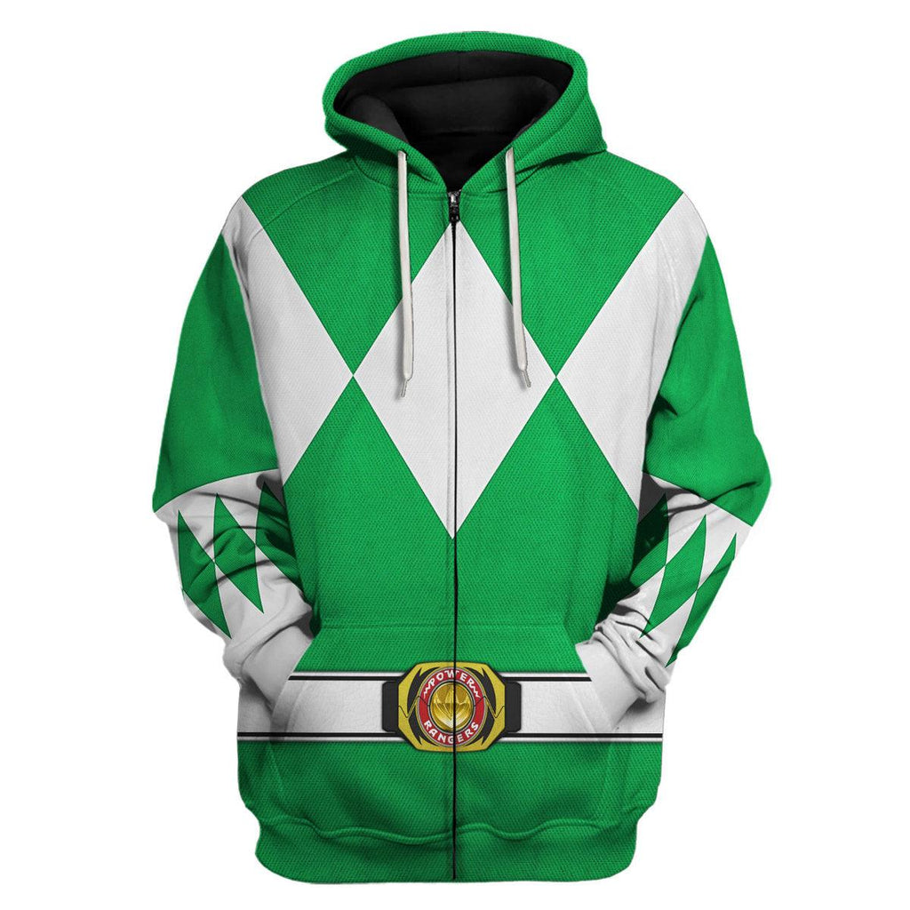 Green Ranger Mighty Morphin Hoodies Sweatshirt T-shirt Hawaiian Tracksuit - CustomsPig.com