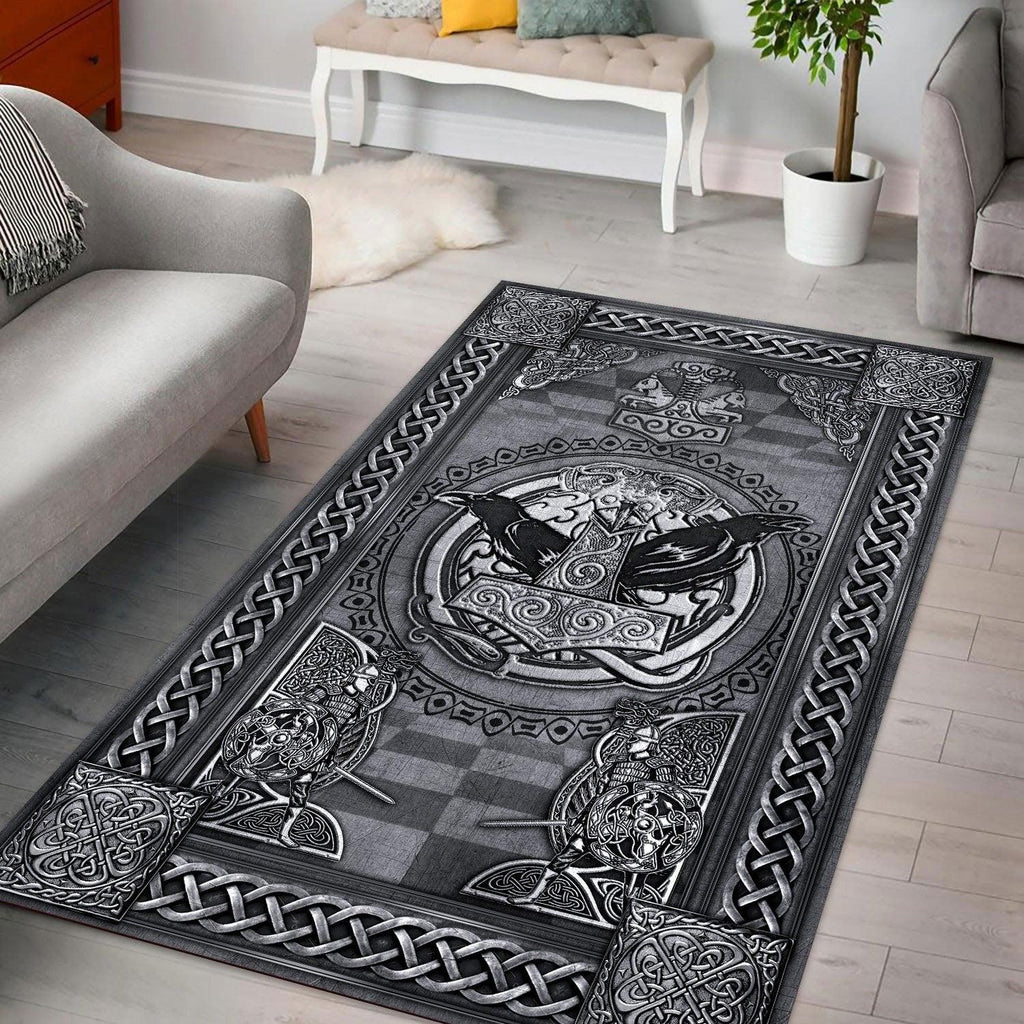 Hammer Symbol Viking Rug - CustomsPig