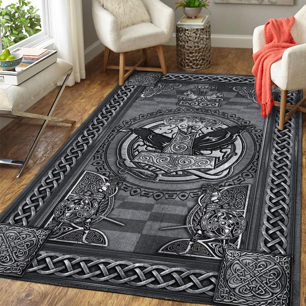 Hammer Symbol Viking Rug - CustomsPig