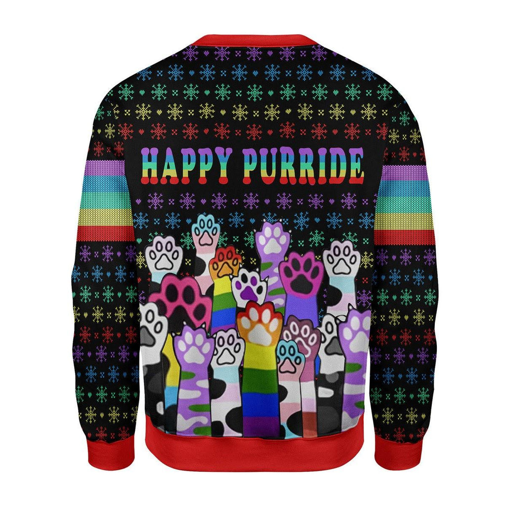 Happy Purride LGBT Christmas Sweater - CustomsPig