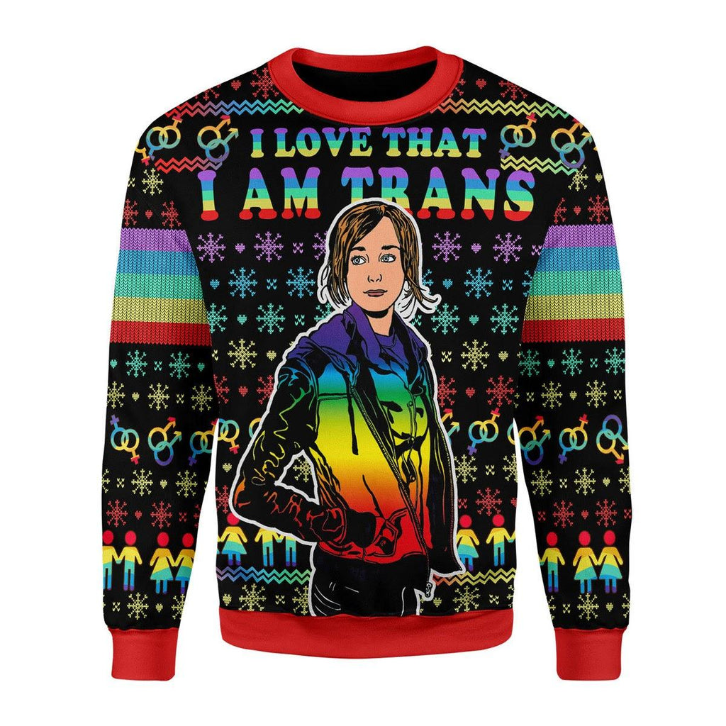 I Love That I Am Trans Christmas Sweater - CustomsPig