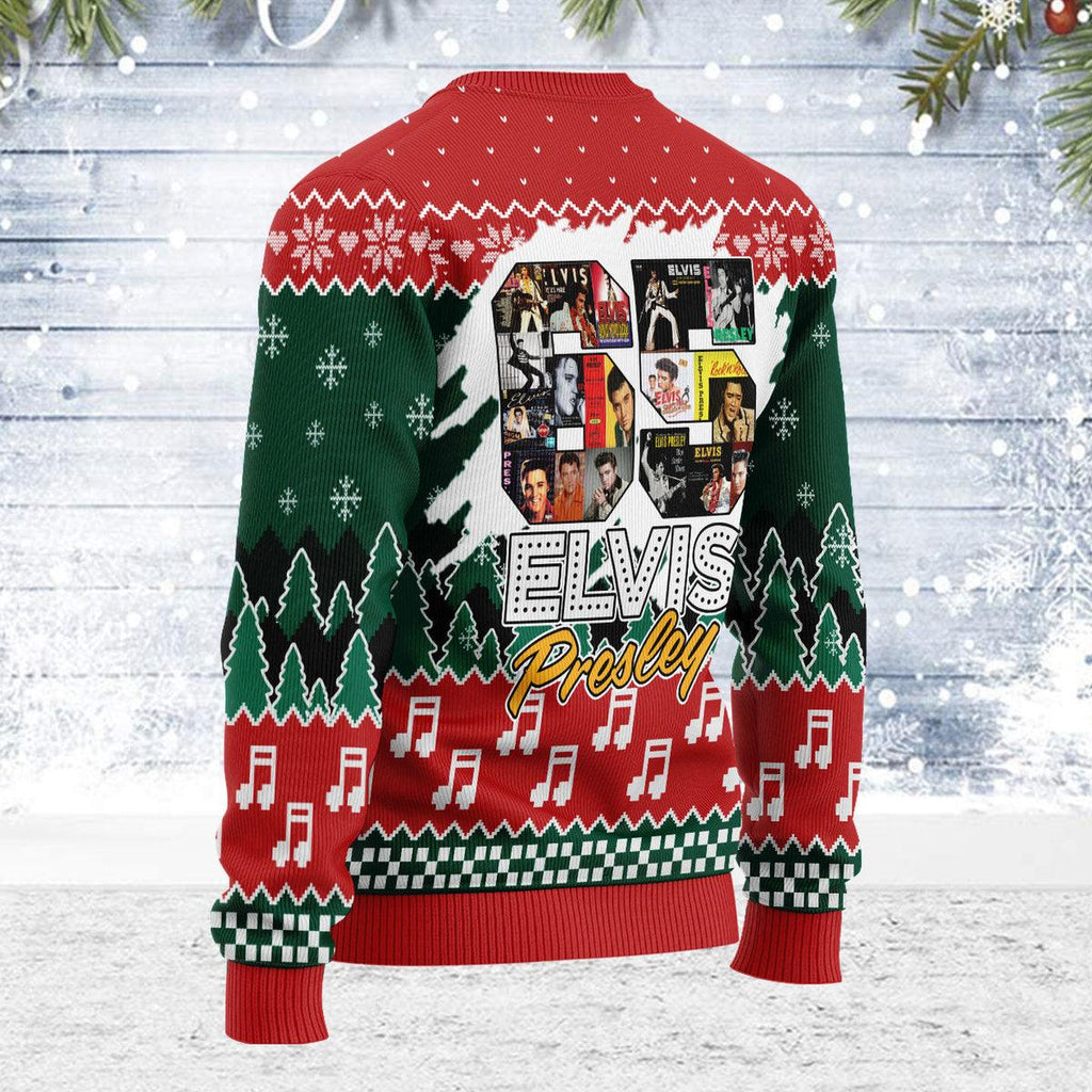 In memory of Elvis Christmas Ugly Sweater - CustomsPig.com