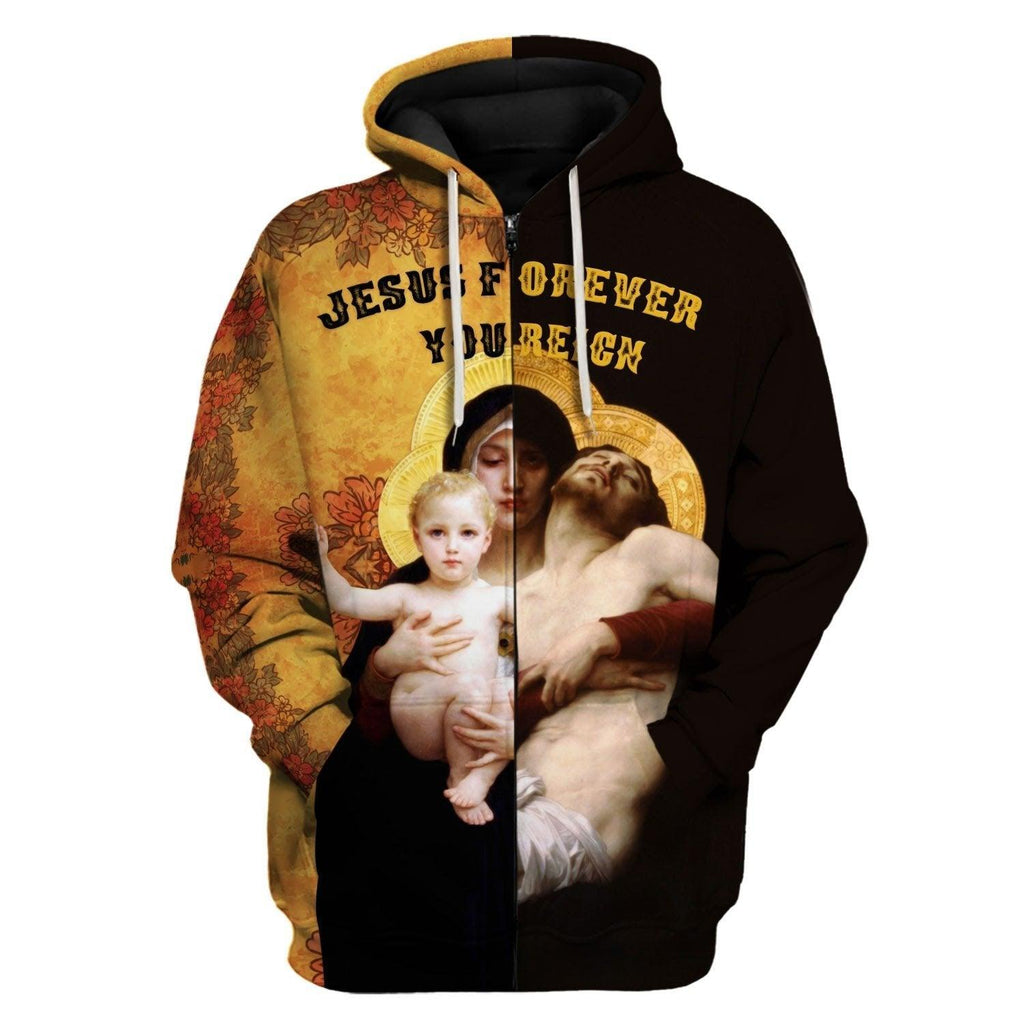 Jesus Forever You Reign Zip Hoodie - CustomsPig