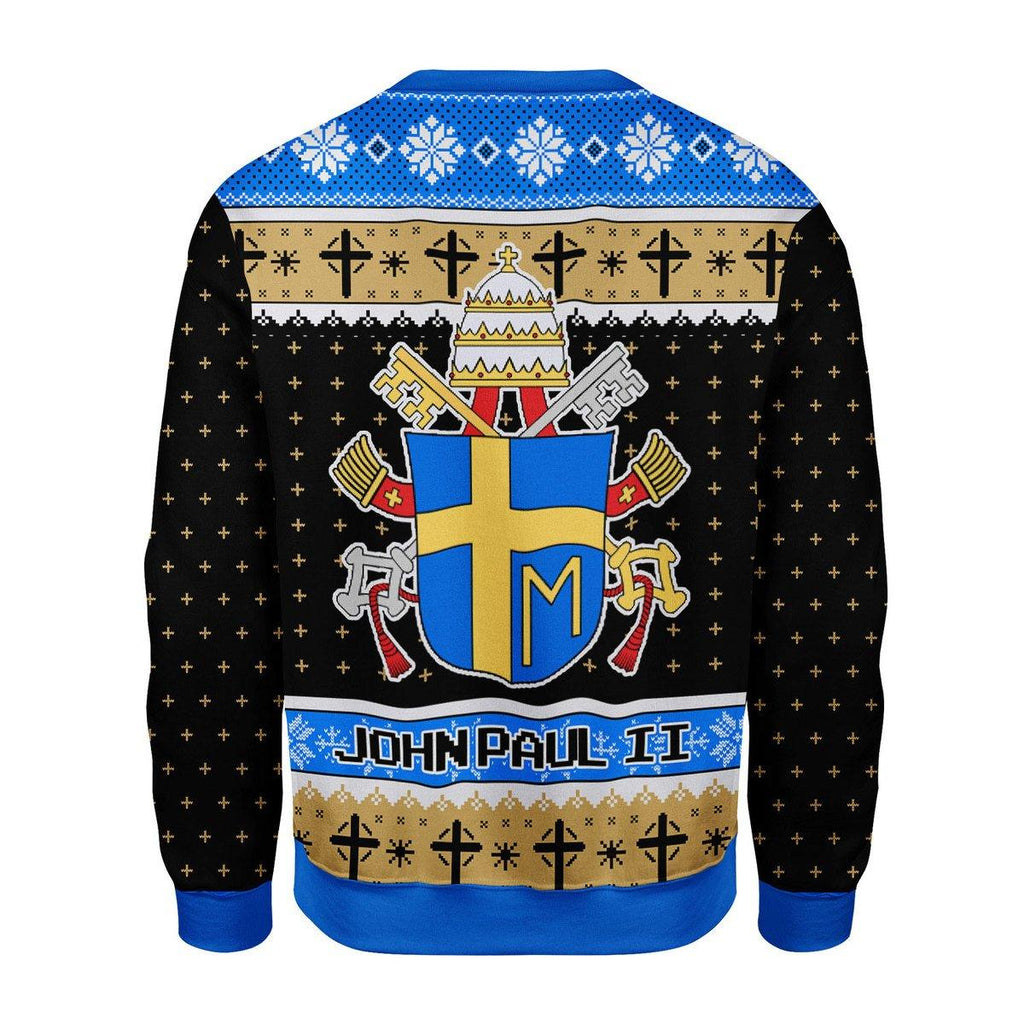 John Paul II Coat of Arms Christmas Sweater - CustomsPig