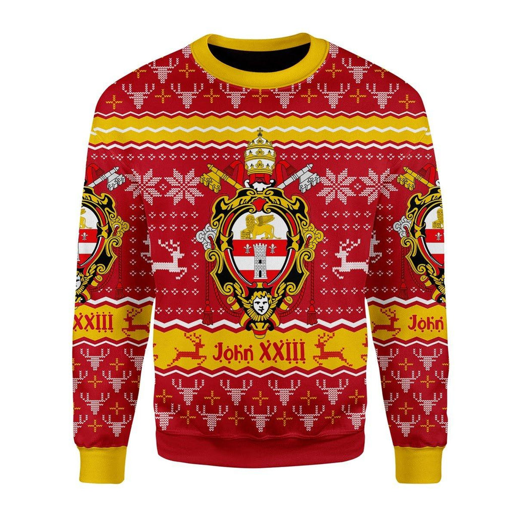 John XXIII Coat Of Arms Christmas Sweater - CustomsPig