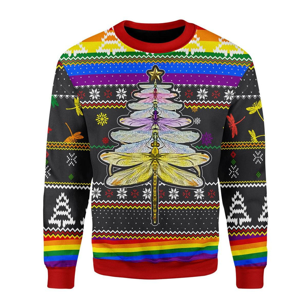 LGBT Dragon Christmas Tree Christmas Sweater - CustomsPig