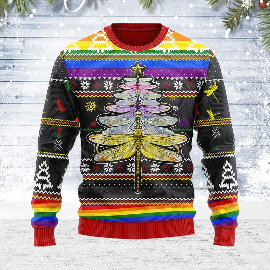 LGBT Dragon Christmas Tree Ugly Christmas Sweater - CustomsPig