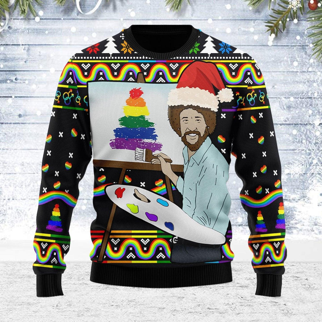 LGBT Painting Ugly Christmas Sweater - CustomsPig