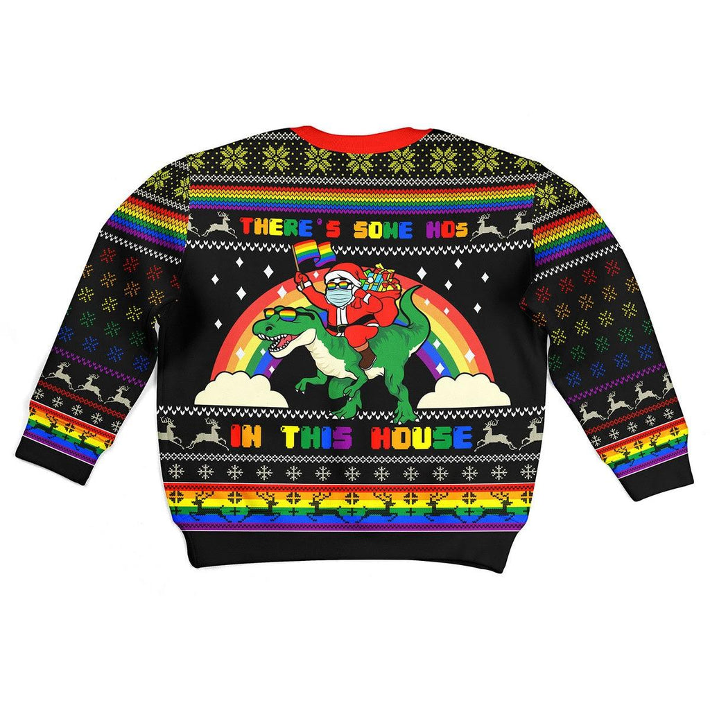 LGBT There's Some Hos In This House Kid Christmas Sweater - CustomsPig