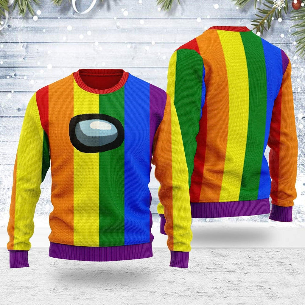 LGBTQ+ Among Us Ugly Christmas Sweater - CustomsPig