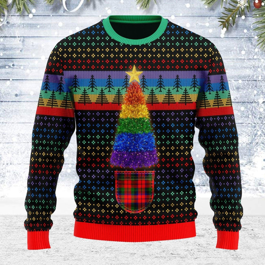 LGBTQ+ Christmas Tree Ugly Christmas Sweater - CustomsPig