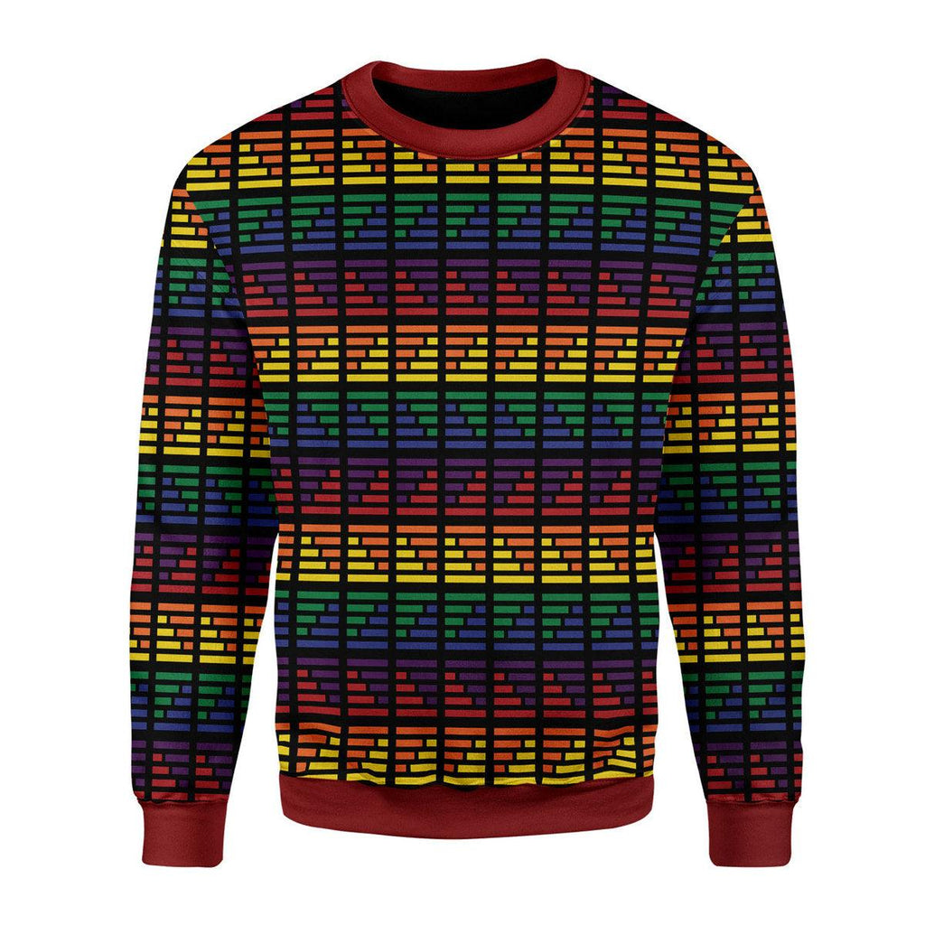 LGBTQ+ Flag Stripes Ugly Christmas Sweater - CustomsPig