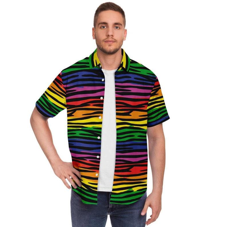 LGBTQ Gay Striped Hawaiian Shirt - CustomsPig