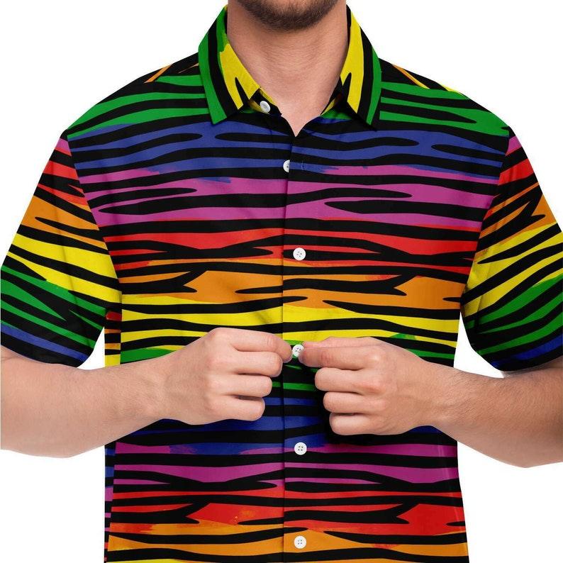 LGBTQ Gay Striped Hawaiian Shirt - CustomsPig