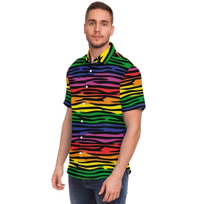 LGBTQ Gay Striped Hawaiian Shirt - CustomsPig