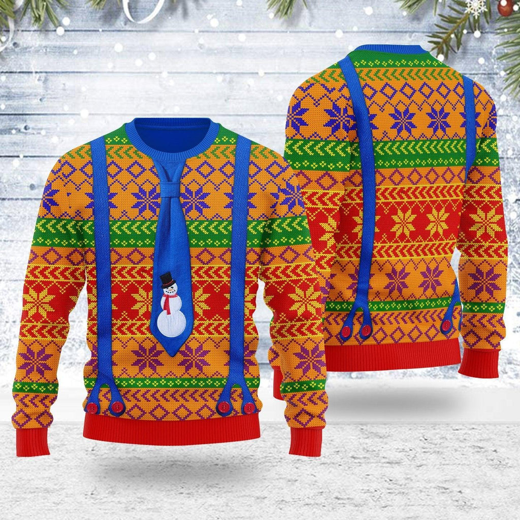 LGBTQ+ With Tie And Suspenders Ugly Christmas Sweater - CustomsPig