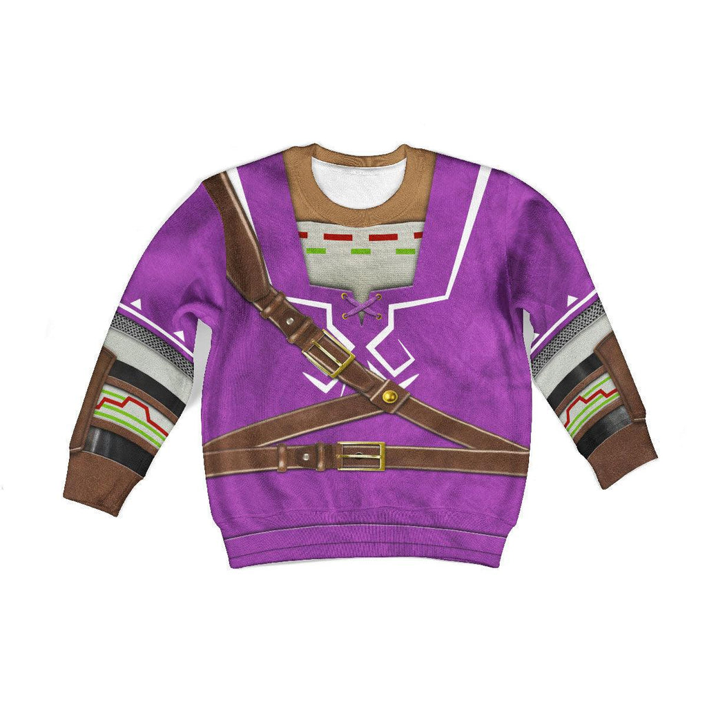 Link Zora Tunic Purple Costume Kid Tops Hoodie Sweatshirt T-Shirt - CustomsPig.com