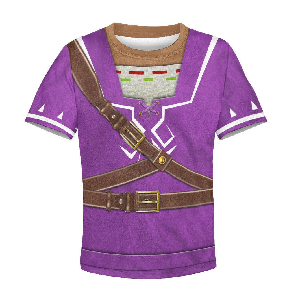 Link Zora Tunic Purple Costume Kid Tops Hoodie Sweatshirt T-Shirt - CustomsPig.com