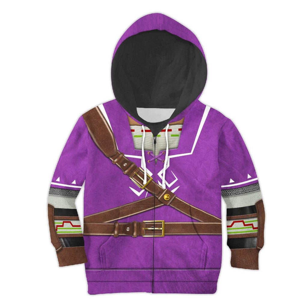 Link Zora Tunic Purple Costume Kid Tops Hoodie Sweatshirt T-Shirt - CustomsPig.com