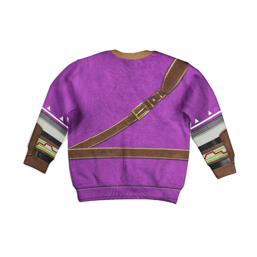 Link Zora Tunic Purple Costume Kid Tops Hoodie Sweatshirt T-Shirt - CustomsPig.com