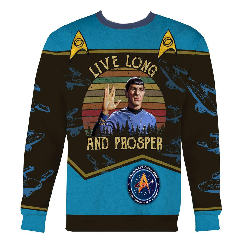 Live Long And Prosper Sunset Retro Vintage Hoodie Sweatshirt T-shirt Apparel - CustomsPig.com