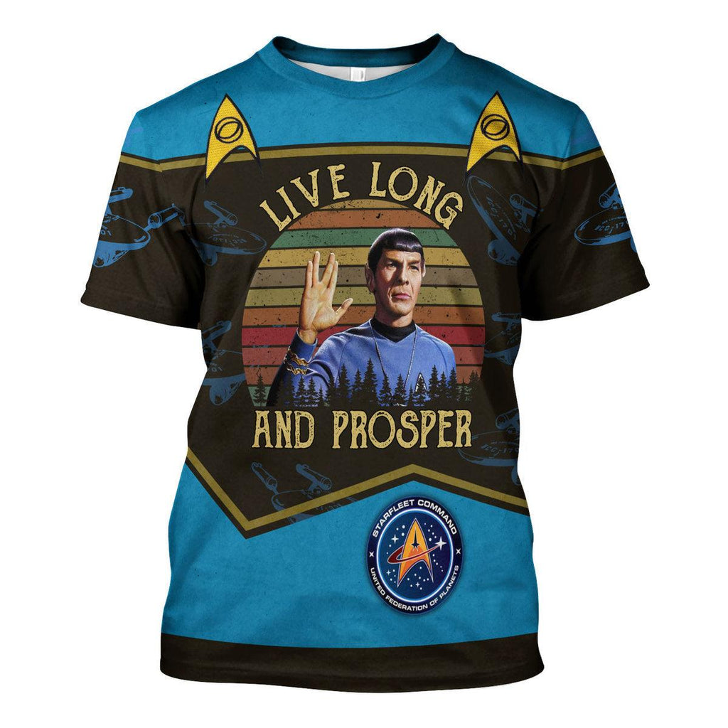 Live Long And Prosper Sunset Retro Vintage Hoodie Sweatshirt T-shirt Apparel - CustomsPig.com