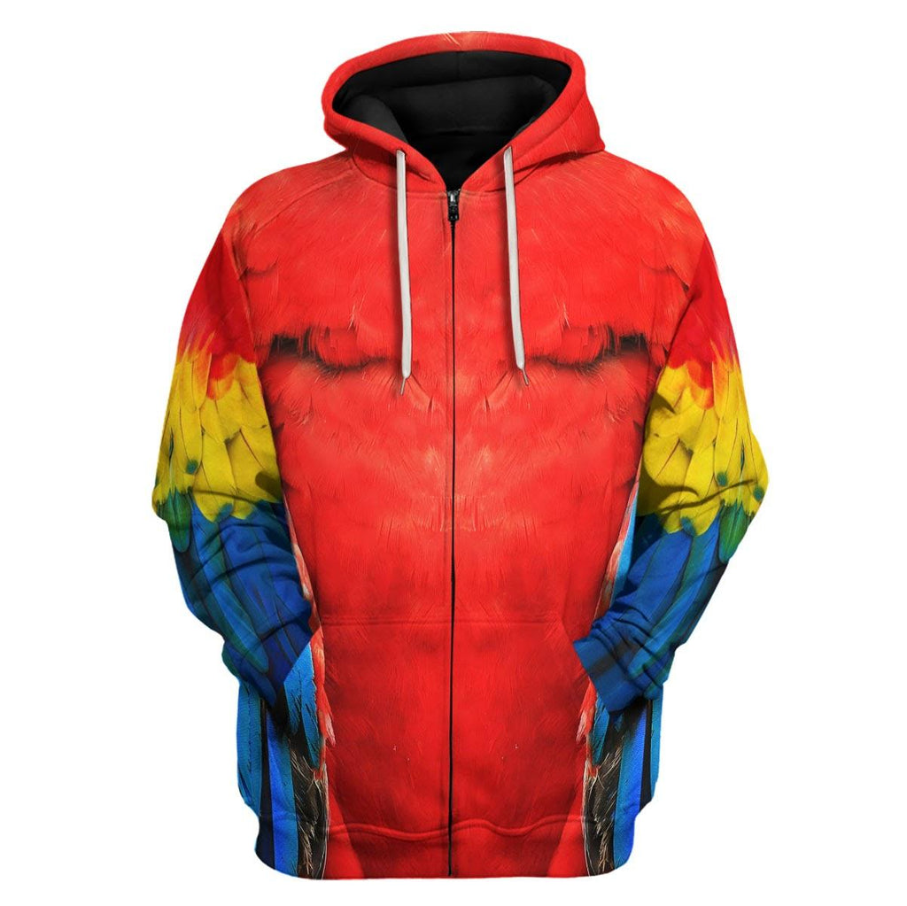 Macaw Parrot Animal Cosplay T-shirt Hoodie Sweatpants Apparel - CustomsPig