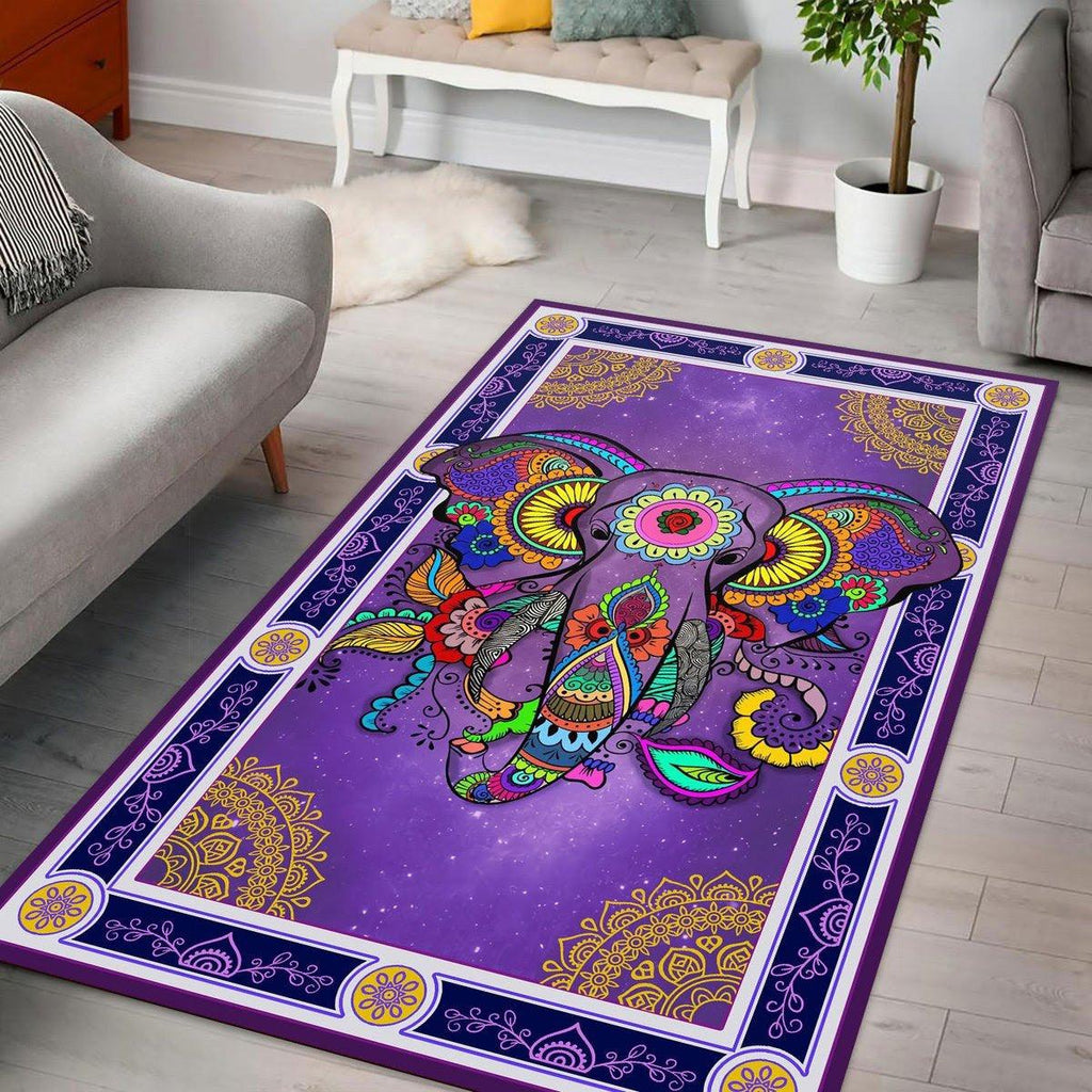 Mandala Elephant Rug - CustomsPig