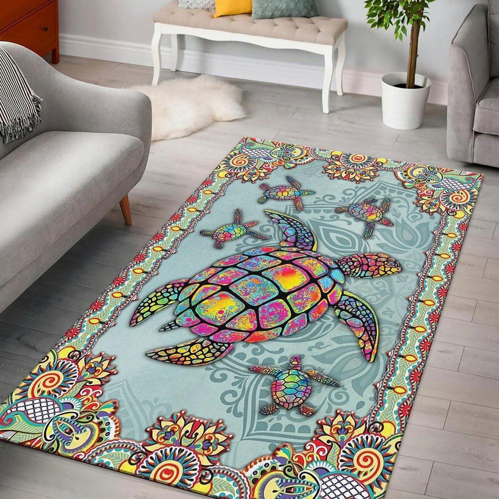 Mandala Hawaii Turtles Rug - CustomsPig