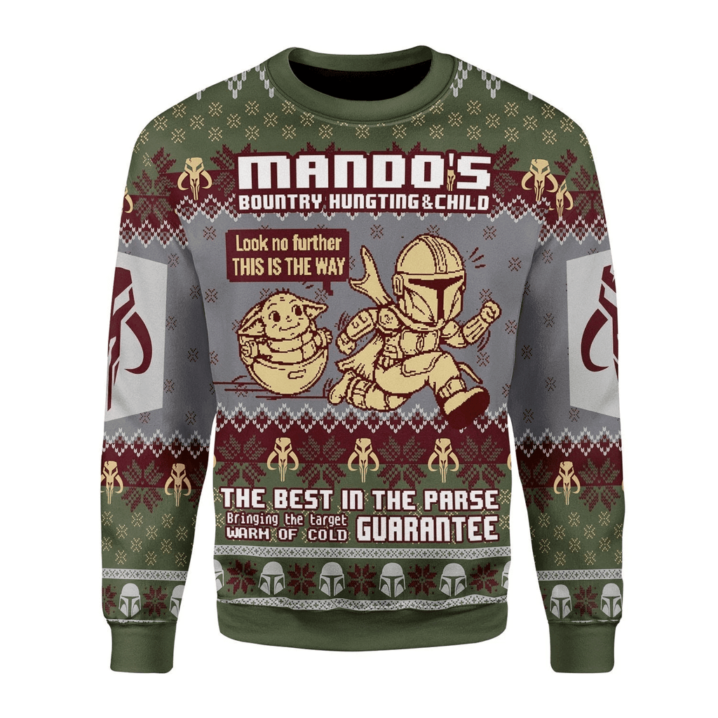 Mando's Bountry Hunting Ugly Christmas Sweater -  CustomsPig.com