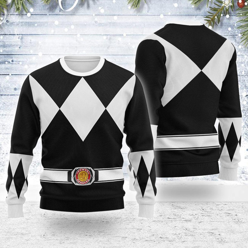 Merry Christmas Black Ranger MM Unisex Wool Sweater - CustomsPig.com