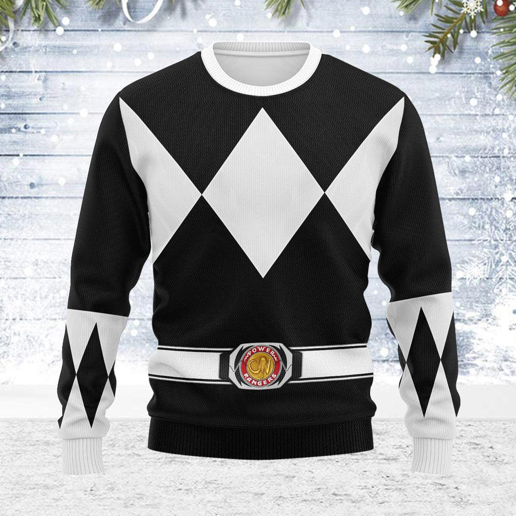 Merry Christmas Black Ranger MM Unisex Wool Sweater - CustomsPig.com